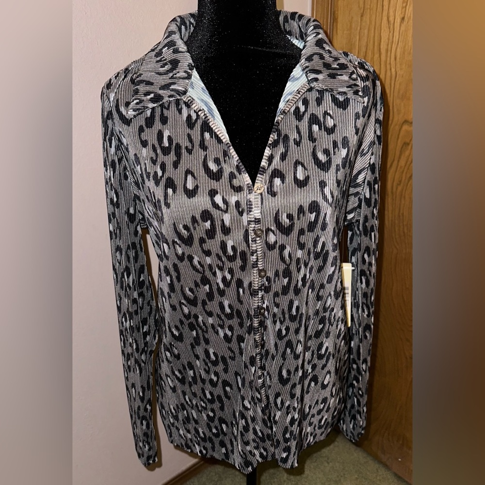 Cyrus cheetah-print button up blouse
